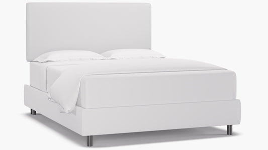 Square Back Adjustable Queen Bed Headboard White Twill FFE-1368