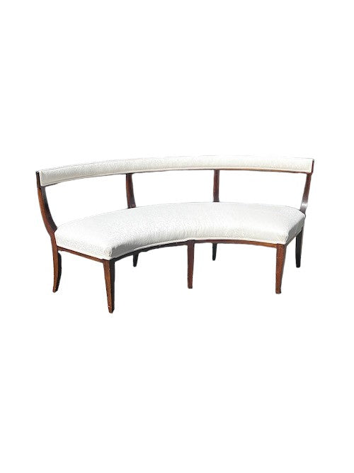 Coup Studio Demilune White Upholstered Curved Bench JD231-01