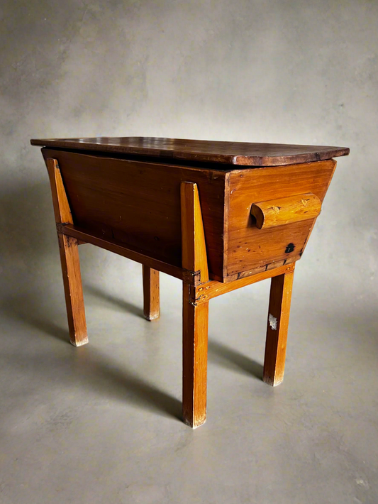 Wood Antique Dough Basket/Bin/ Bakers Box Flour Bin w Lift Lid JA254-3