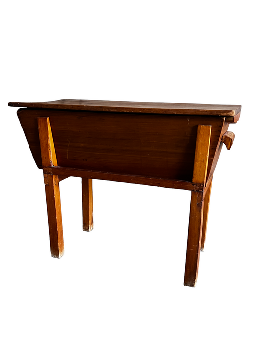 Wood Antique Dough Basket/Bin/ Bakers Box Flour Bin w Lift Lid JA254-3