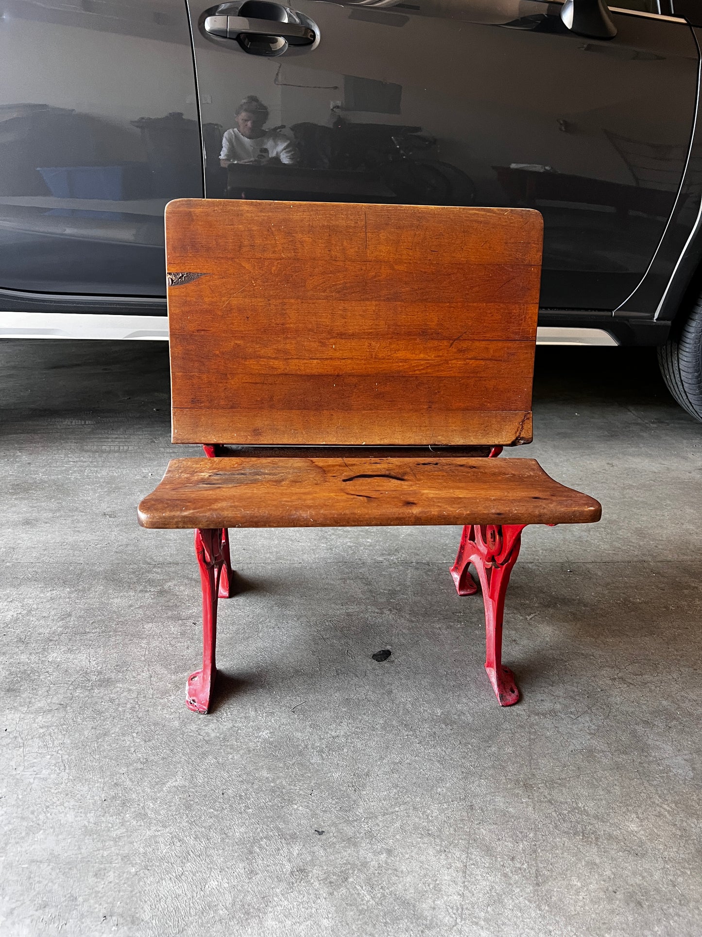 Childrens School Desk Antique 1920's w Cast Iron Sides JA254-4