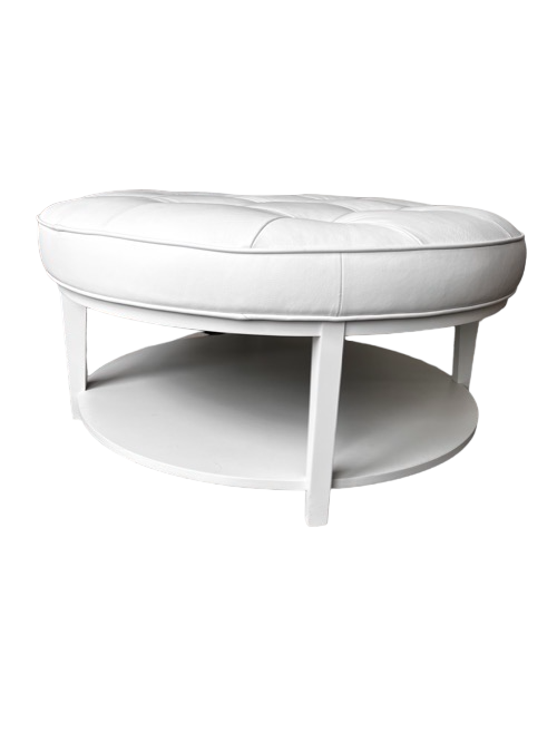 Norwalk Mikala White Leather Ottoman w/White Base JS188-37