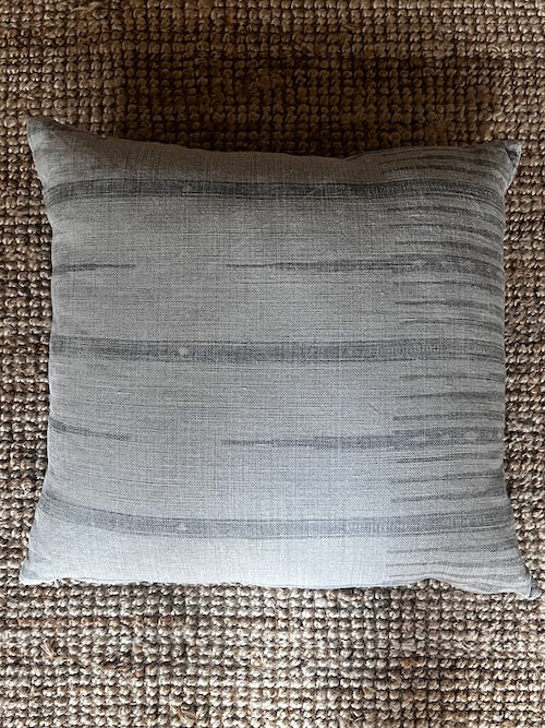 Peter Dunham Square Tangiers Ash Grey Graphic Linen Pillow (4 avail)  JB240-46