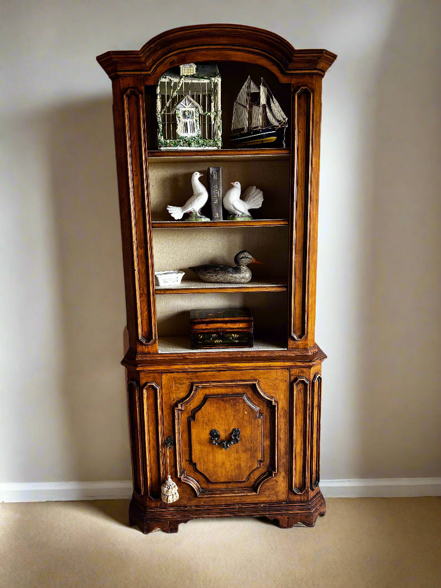 Antique Linen Lined Bookcase Cabinet BG273-15