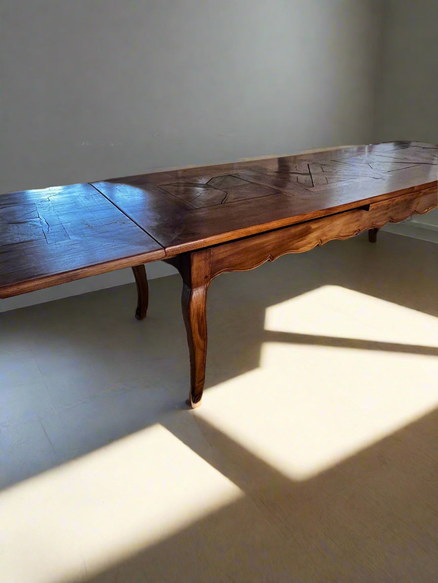 Antique Extra Long Extending Parquetry Table w/Pull Outs BG273-33