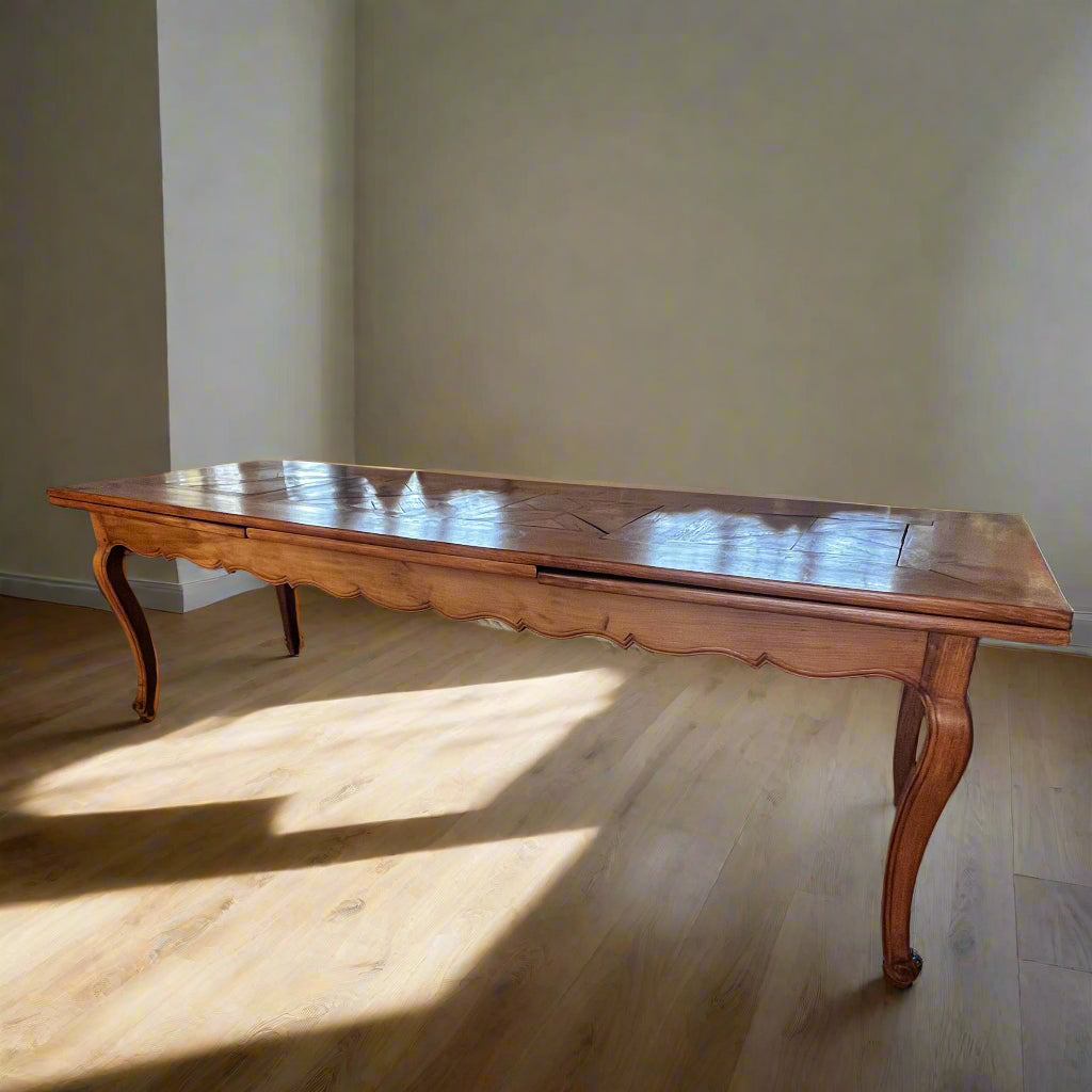 Antique Extra Long Extending Parquetry Table w/Pull Outs BG273-33