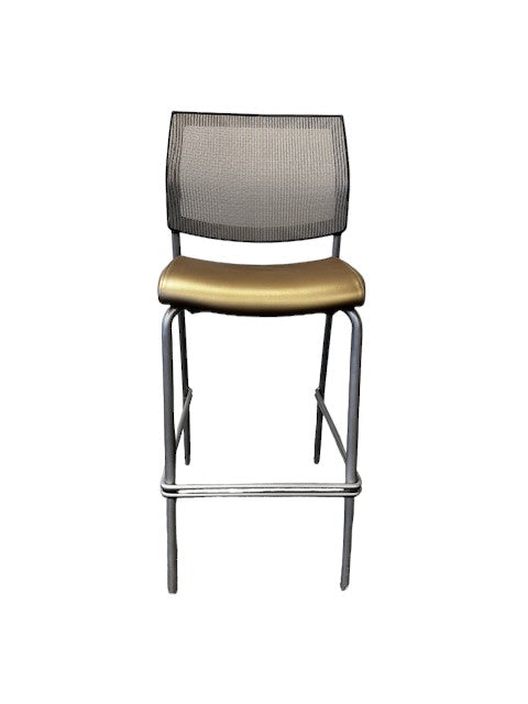 Sit on It Seating Focus Side Gold Counter Stool Mesh Back WDI224-8