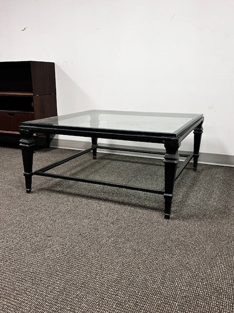 Square Glass Top Coffee Table w/Metal Base WDI224-18