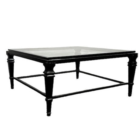 Square Glass Top Coffee Table w/Metal Base WDI224-18