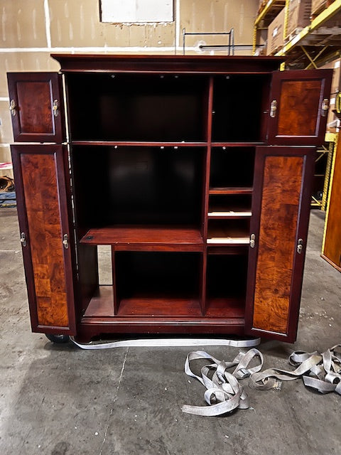 2 Door Burlwood Entertainment Center/Wardrobe WDI224-30