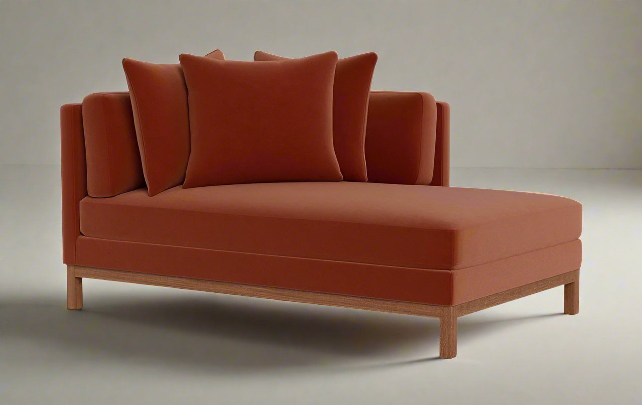 Havenly Jasper Rust Corner Chaise Lounge Chair FFE258-206