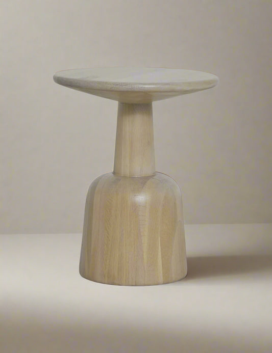 Lulu and Georgia Jimi Round Oak Minimalist Side Table (2 Avail) FFE-1034