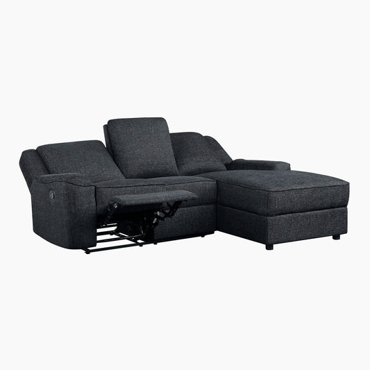 Latitude Run Lashanda 89.5"W Chenille Pull Tab Reclining Sectional Sofa Chaise FFE-762