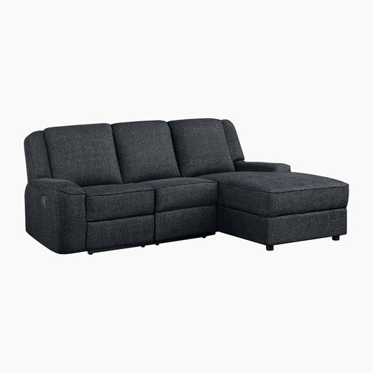 Latitude Run Lashanda 89.5"W Chenille Pull Tab Reclining Sectional Sofa Chaise FFE-762