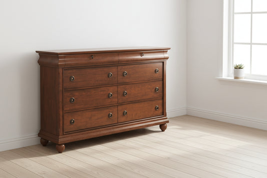 Lark Manor Lenny 64"W 8 Drawer Wood Dresser Chest FFE-1220