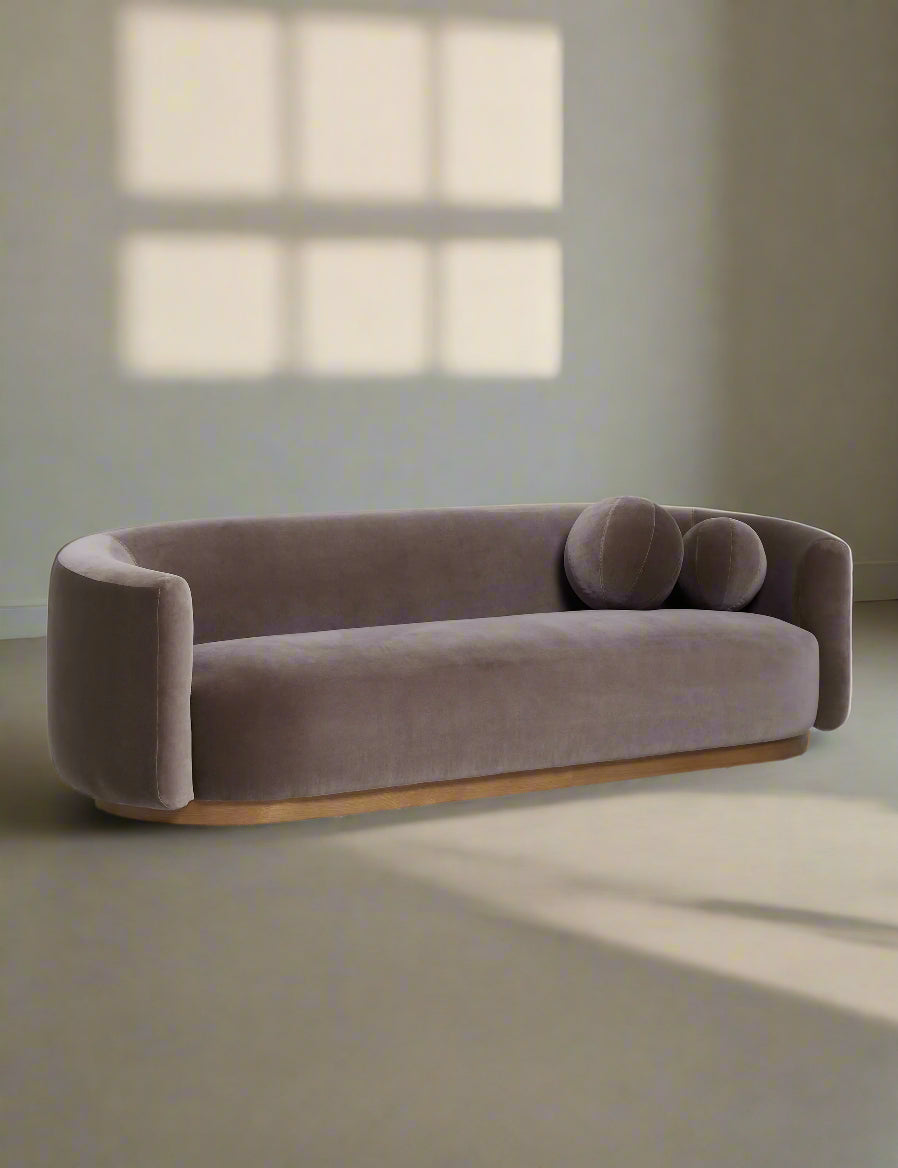 Lulu and Georgia Lowry Mink Velvet Couch Sofa FFE258-526