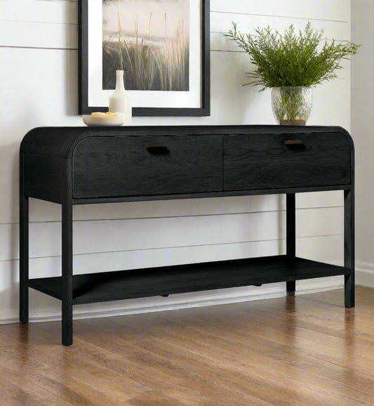 Lulu & Georgia Brooke Black Entryway Sofa Console Table FFE-811