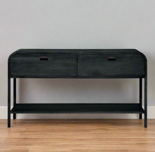 Lulu & Georgia Brooke Black Entryway Sofa Console Table FFE-811