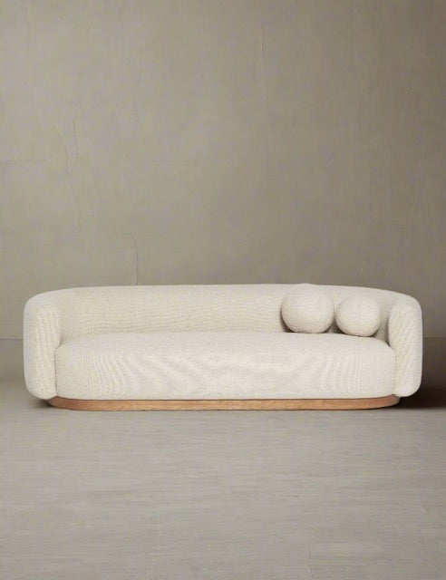 Lulu and Georgia Lowry Natural Beige Upholstered Sofa Couch FFE258-395