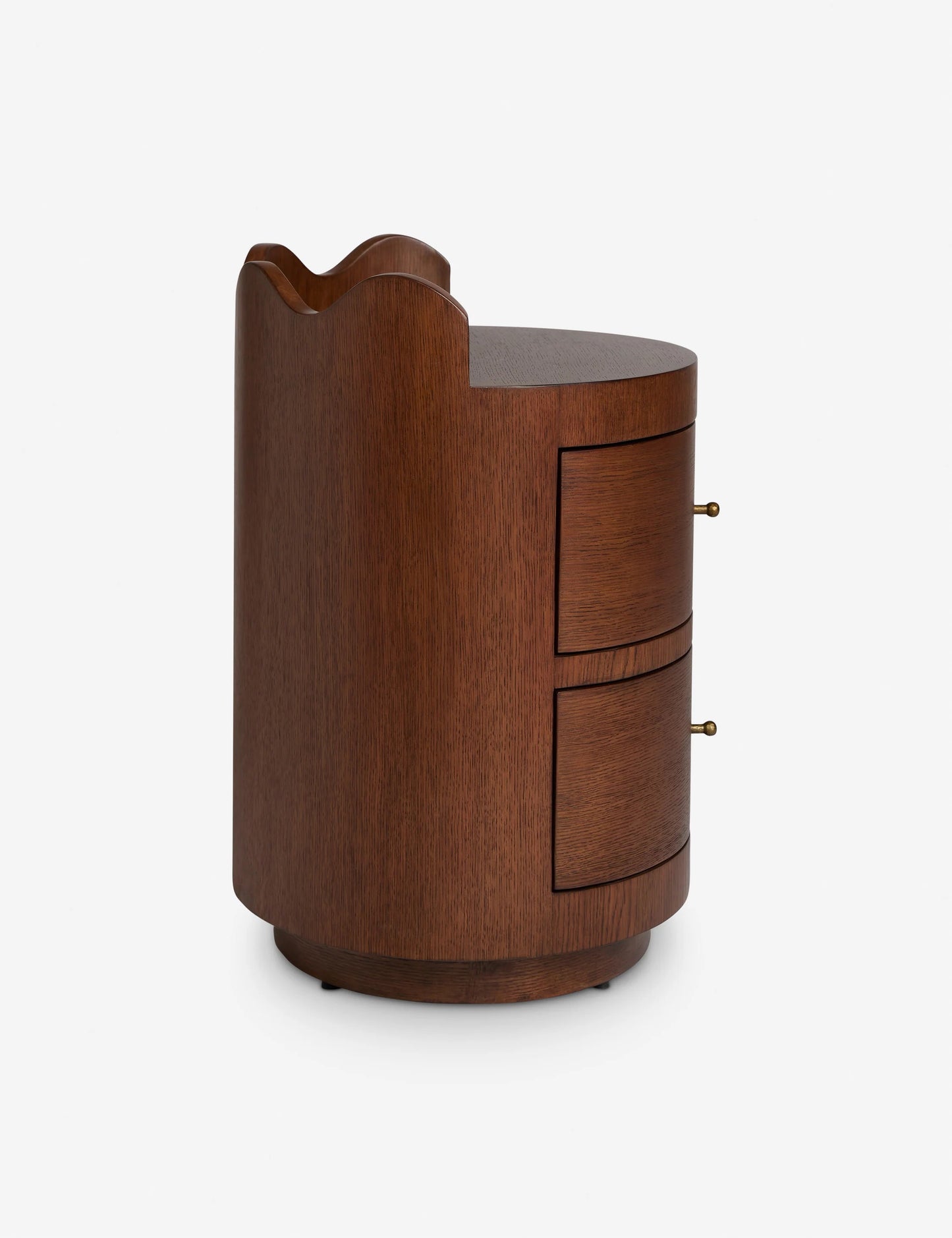 Pair (2) Lulu & Georgia Sarah Sherman Samuel Ripple Curved Brown Nightstands FFE-812