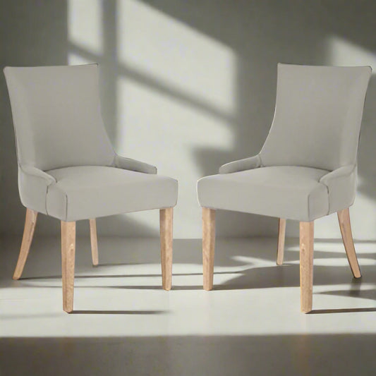 Pair Safavieh Lester Sloped Arm Chevron Dining Chairs Granite/White Wash FFE258-212