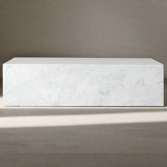 Audo Copenhagen White Plinth Low Marble Coffee Table FFE258-180