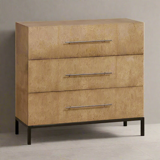 ELK Andrew Rustic Lodge Natural Burl Mahogany / Black Iron 3 Drawer Dresser MB1-43