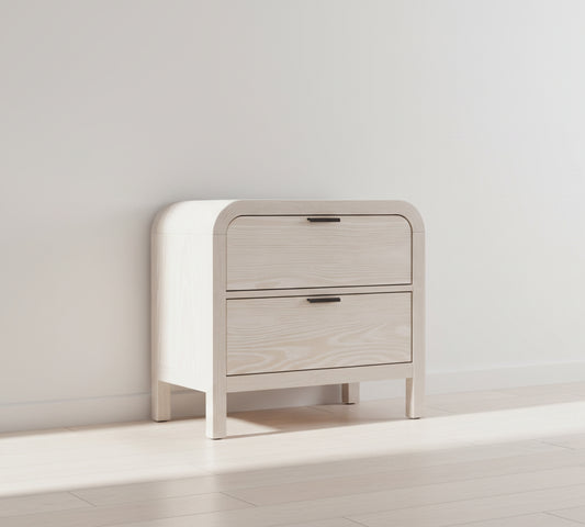 Modus Drake Two Drawer USB-Charging Nightstand in Sugar FFE-1498