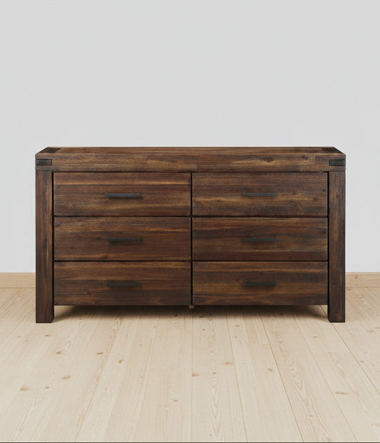 Modus Meadow Six Drawer Solid Wood Dresser in Brick Brown 2 FFE-1496
