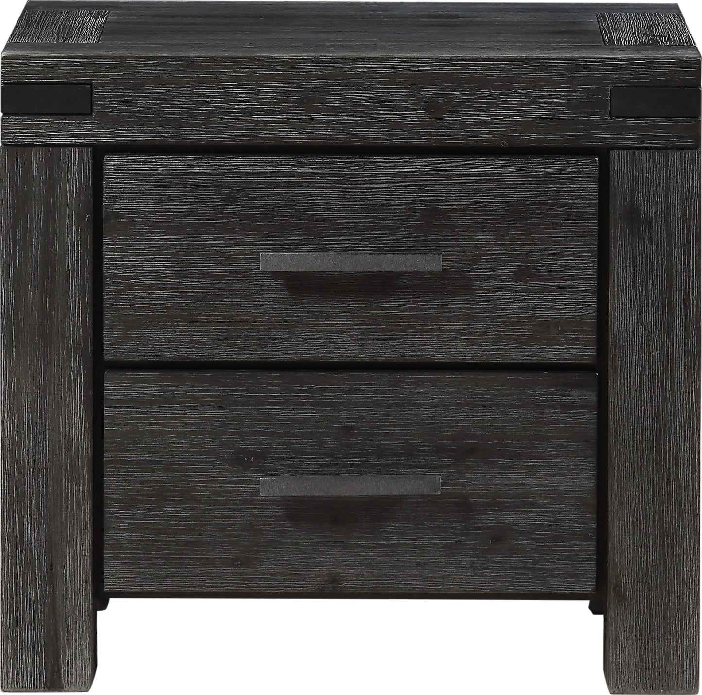 Modus Meadow Solid Wood Two Drawer Nightstand in Graphite 10 FFE-1484