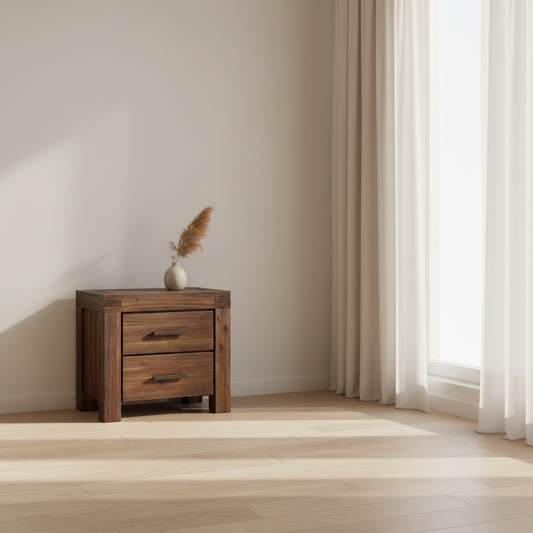 Modus Meadow Two Drawer Solid Wood Nightstand in Brick Brown 8 FFE-1474