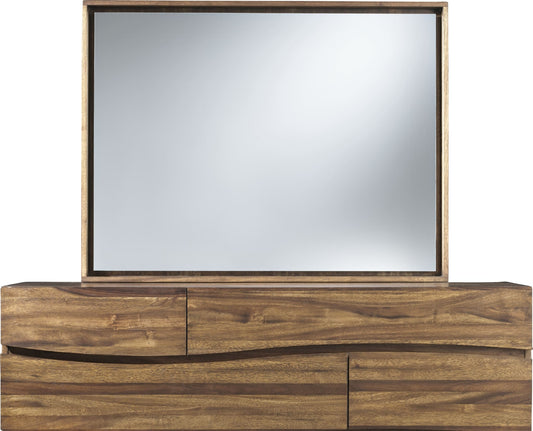 Modus Ocean Solid Wood Floating Glass Mirror in Natural Sengon 3 FFE-1503
