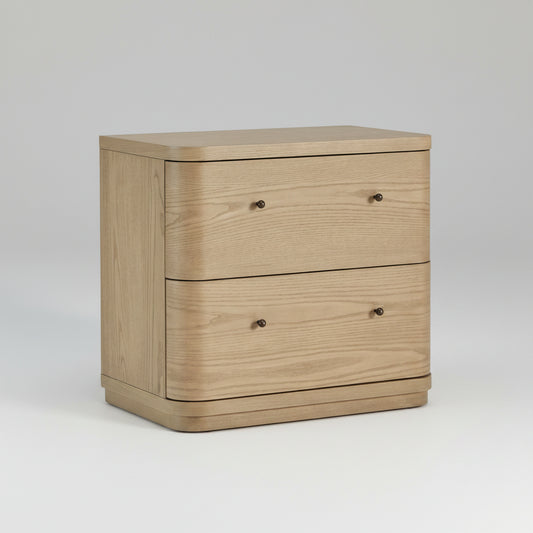 Modus Penny Two Drawer White Ash Nightstand in Buff Cream FFE-1499