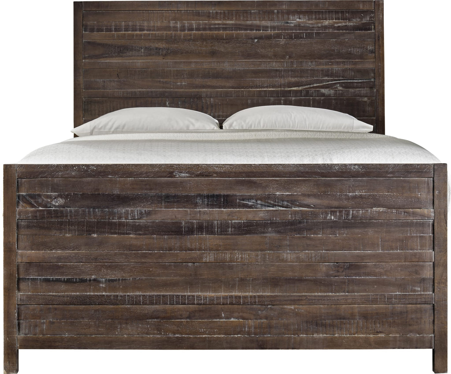 Modus Townsend King-size Solid Wood Panel Bed in Java & Rails/Slats FFE-1492