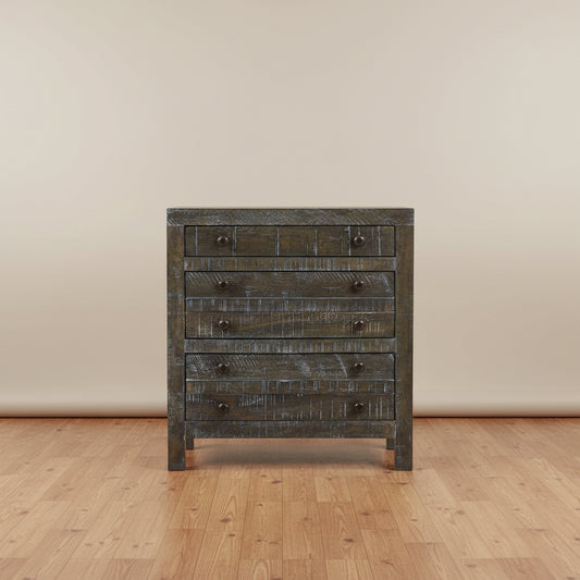 Modus Townsend Solid Wood Three Drawer Nightstand in Gunmetal 2 FFE-1515