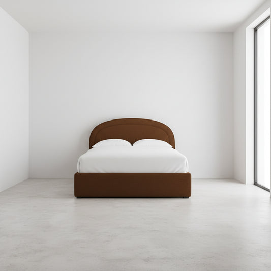Lulu & Georgia Newbery Platform Bed Chocolate Performance Fabric FFE-1464