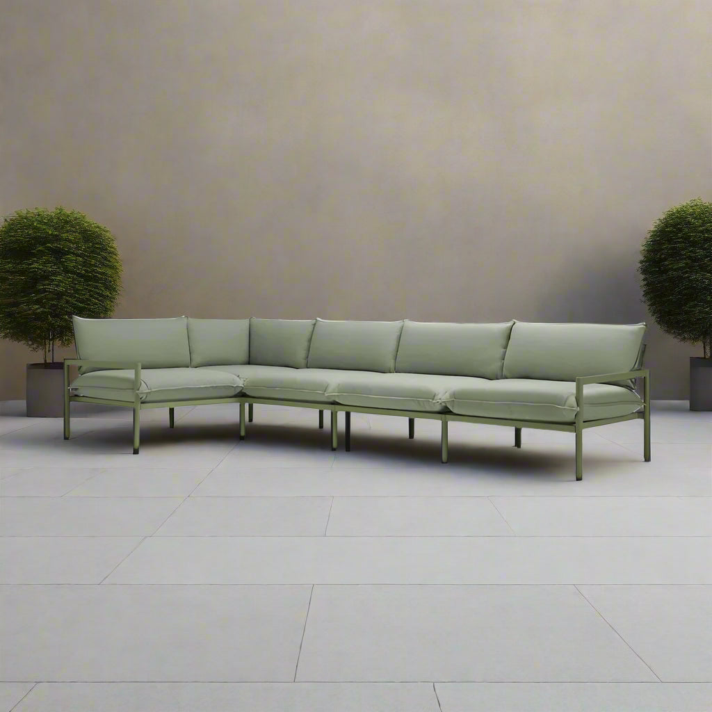 Terra Sectional Outdoor Aluminum Sofa Couch Putty Olive Green FFE258-529