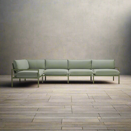 Terra Sectional Outdoor Aluminum Sofa Couch Putty Olive Green FFE258-529