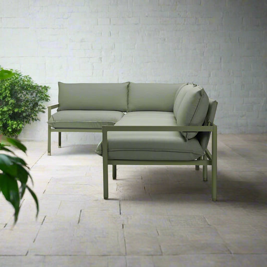 Terra Sectional Outdoor Aluminum Sofa Couch Putty Olive Green FFE258-529