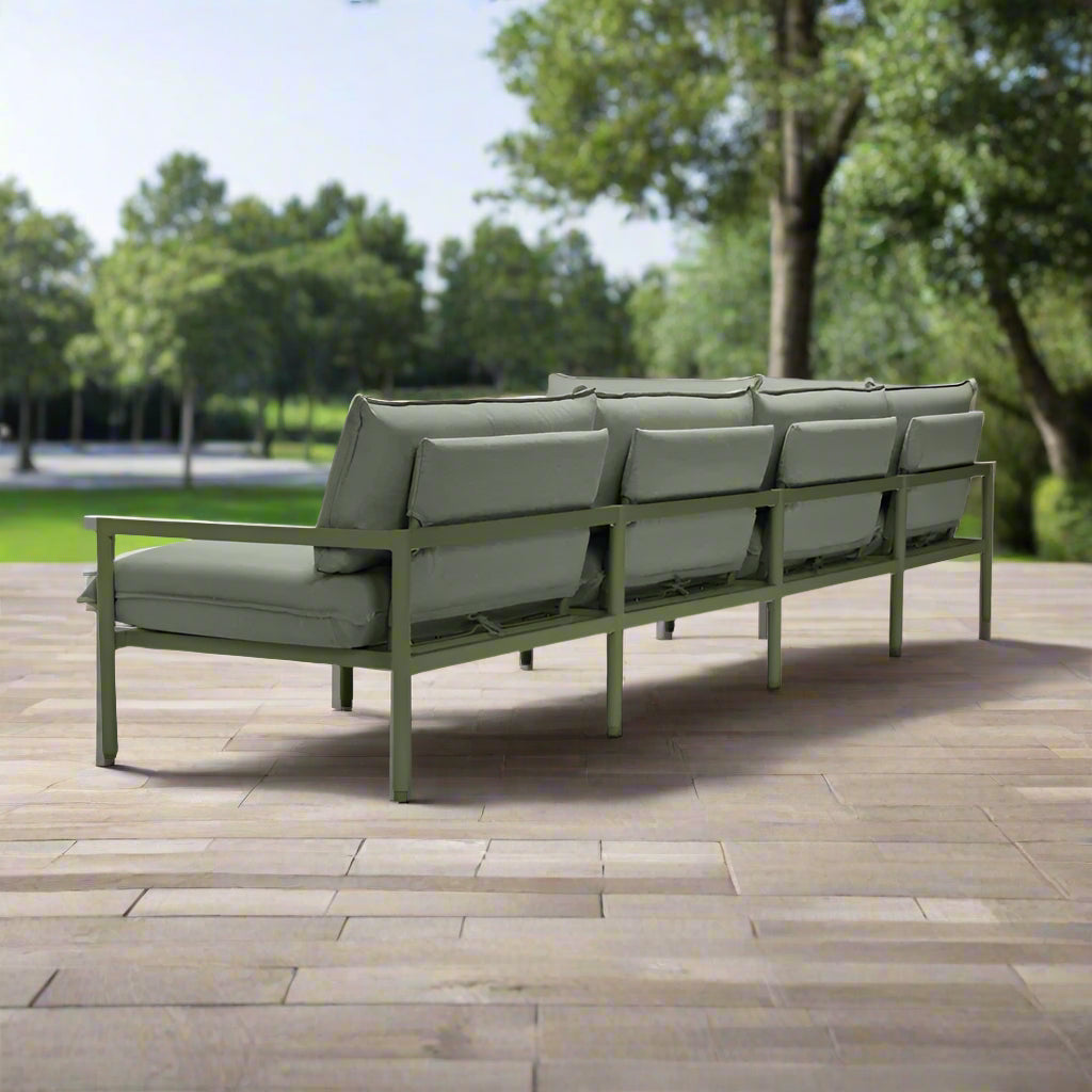 Terra Sectional Outdoor Aluminum Sofa Couch Putty Olive Green FFE258-529