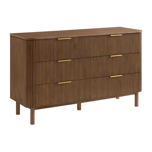 Joss & Main Brown Nova 60" 6-Drawer Dresser w Reeded Front FFE-1208