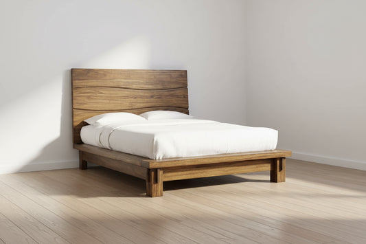 Modus Ocean California King-size Solid Wood Platform Bed in Natural Sengon FFE-1470