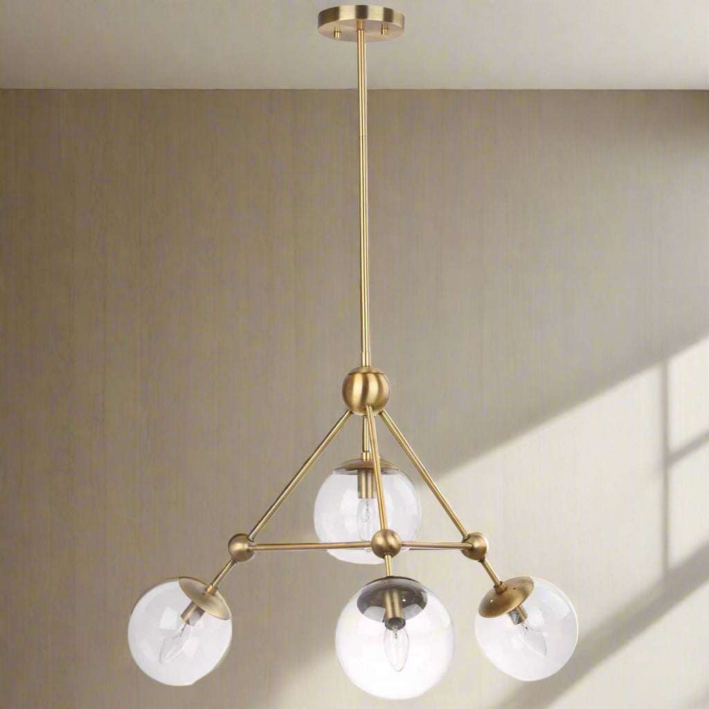 Safavieh Gold Glass Orb Bain Pendant Chandelier Light PND4006 FFE258-509
