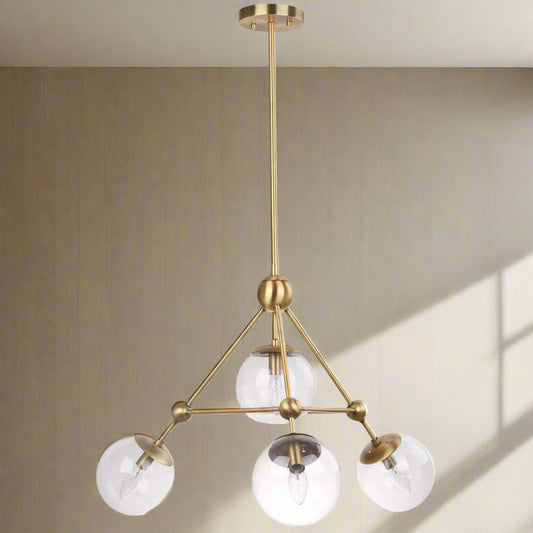 Safavieh Gold Glass Orb Bain Pendant Chandelier Light  PND4006 FFE258-509