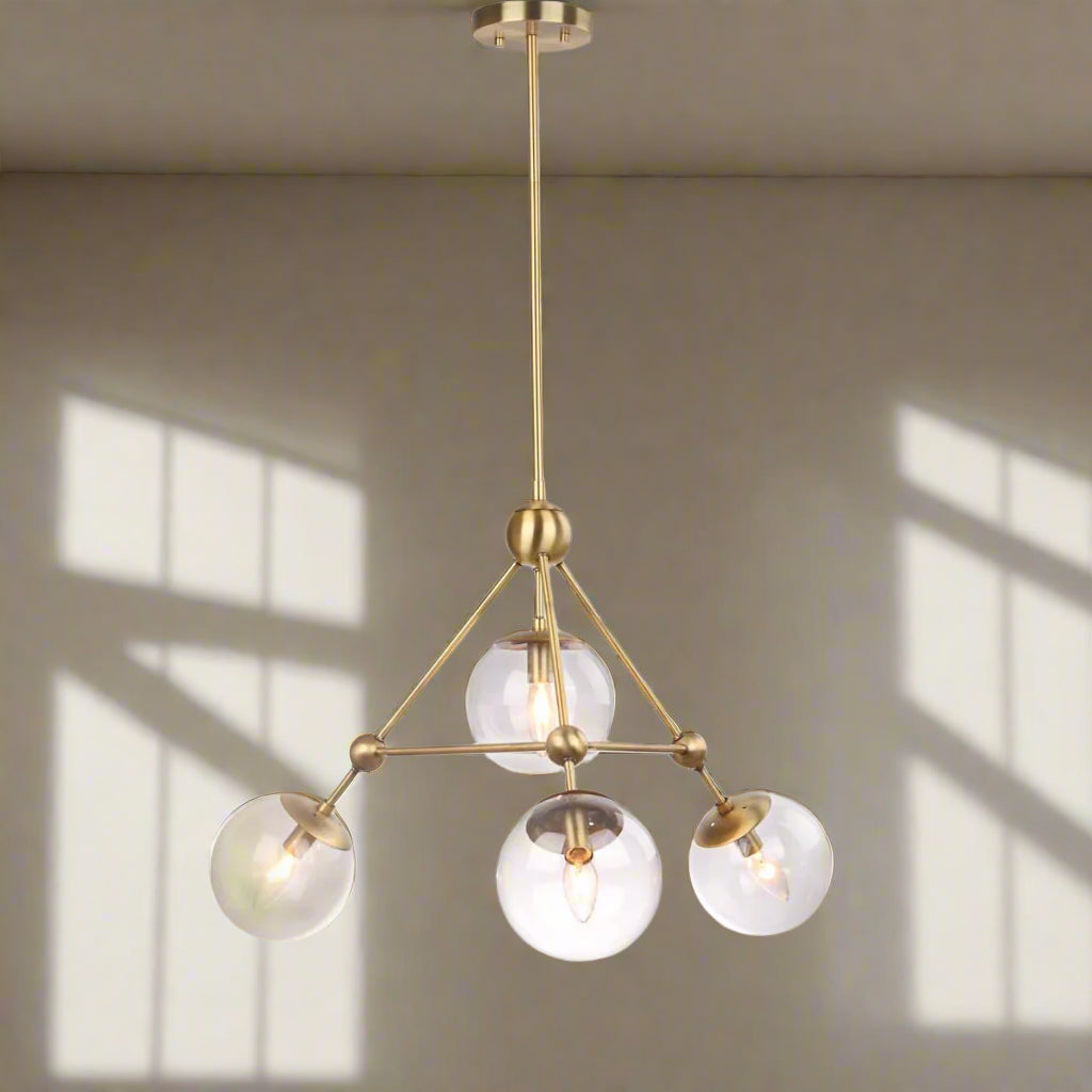 Safavieh Gold Glass Orb Bain Pendant Chandelier Light PND4006 FFE258-509