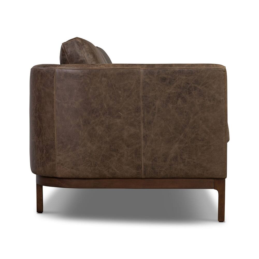 Poly & Bark Toscano Brown Stone Italian Leather 89 Sofa Couch FFE-820