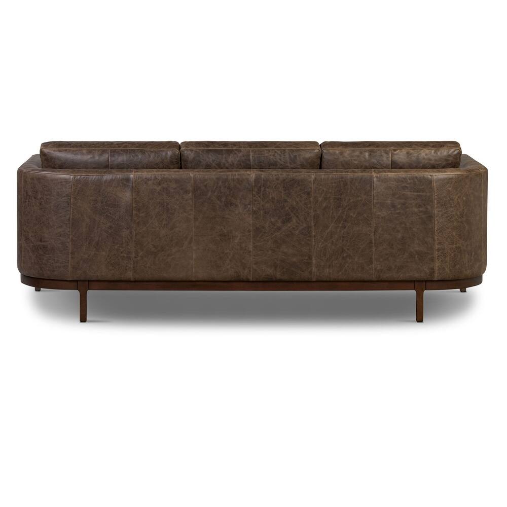 Poly & Bark Toscano Brown Stone Italian Leather 89 Sofa Couch FFE-820