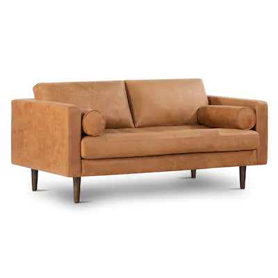 Poly & Bark Napa 72 Apartment Cognac Tan Brown Sofa Couch FFE-1460