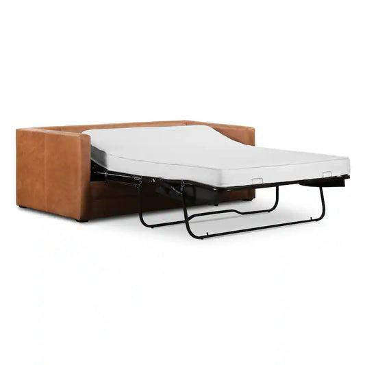 Poly & Bark Napa 82 Leather Pull-Out Convertible Sleeper Sofa - Cognac Tan FFE-1076
