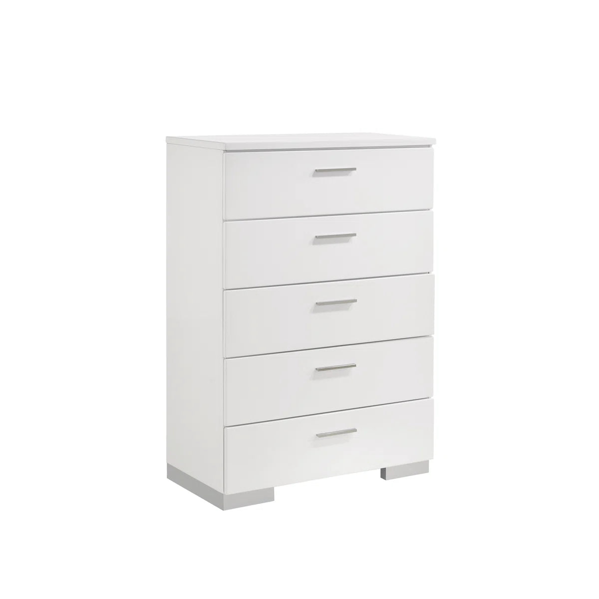 Oren Ellis Porreca 5 Drawer White Chest Dresser FFE-1156